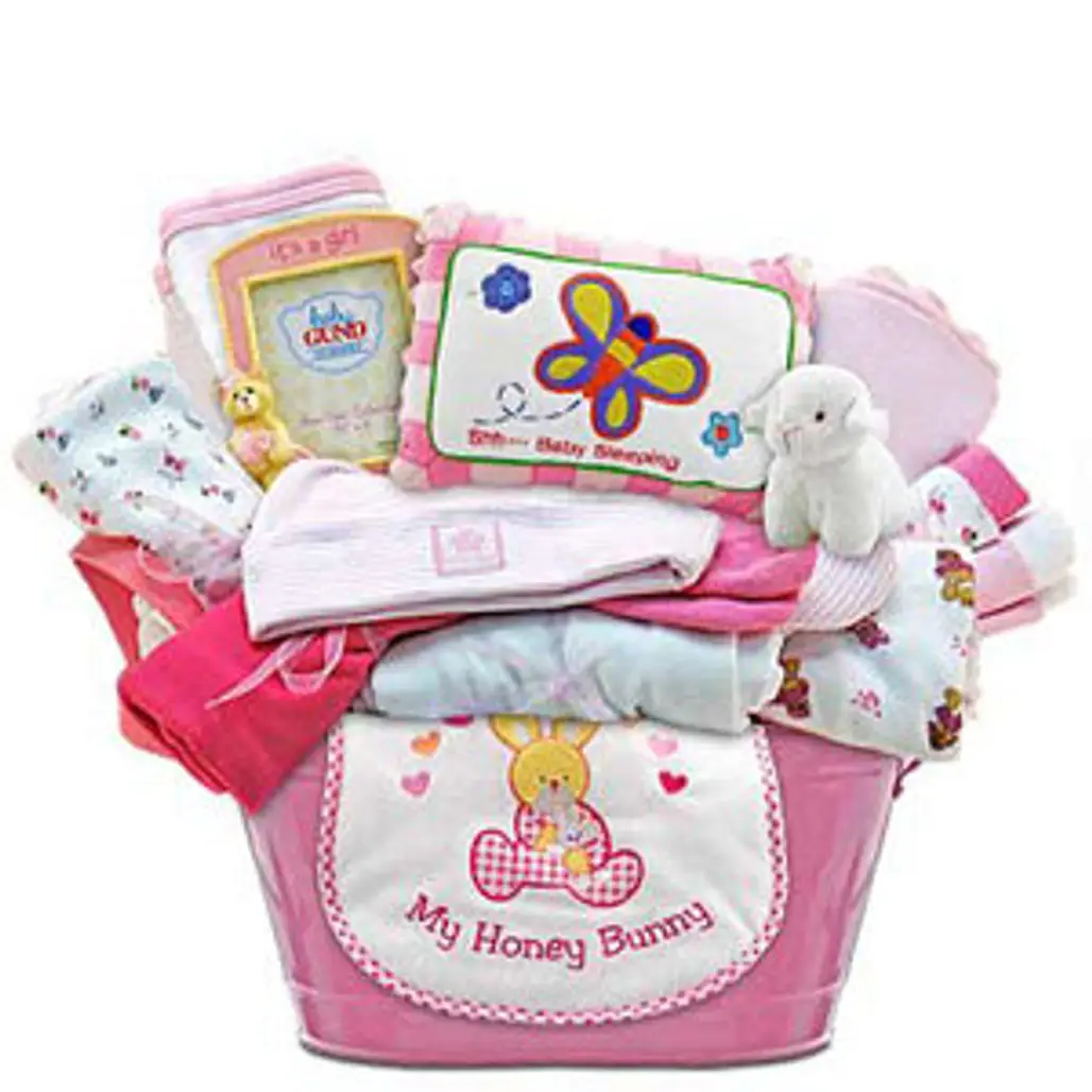 Welcome Home Baby Girl Large Gift Basket