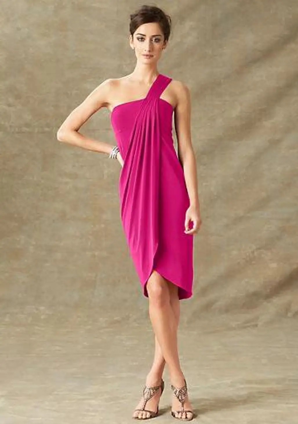 Magenta One-Shoulder Dress from Newport News - $59