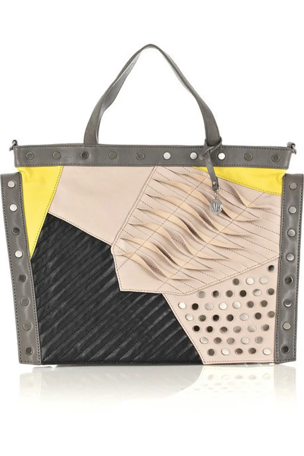 DKNY Abstract Paneled Leather Tote