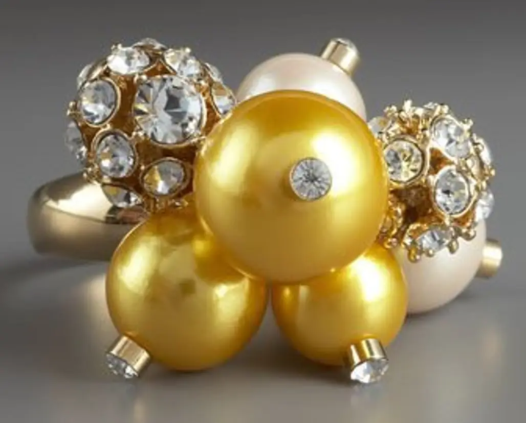Kate Spade Yellow Cluster Pearl Ring