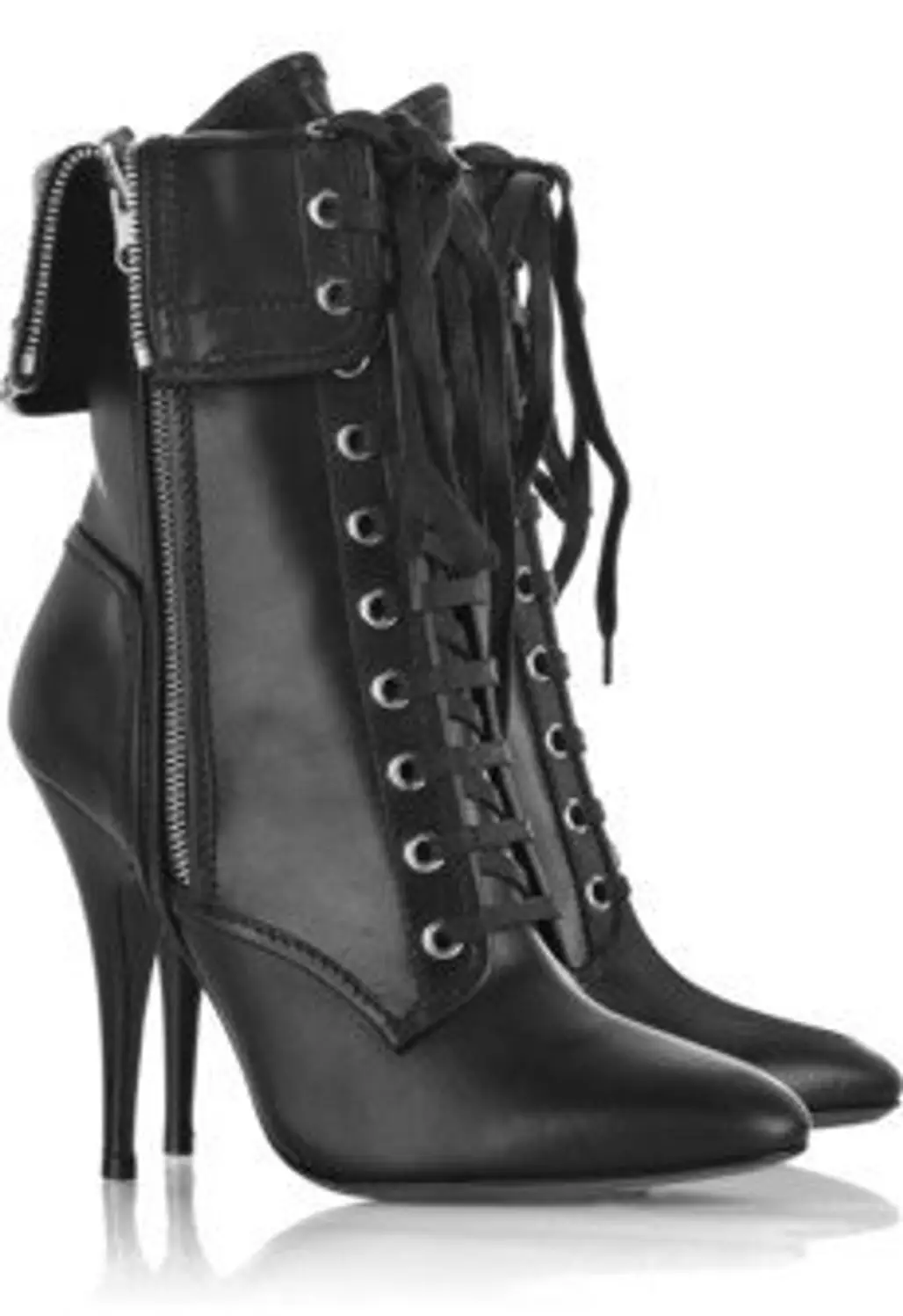1. Balmain Lace up Leather Ankle Boots