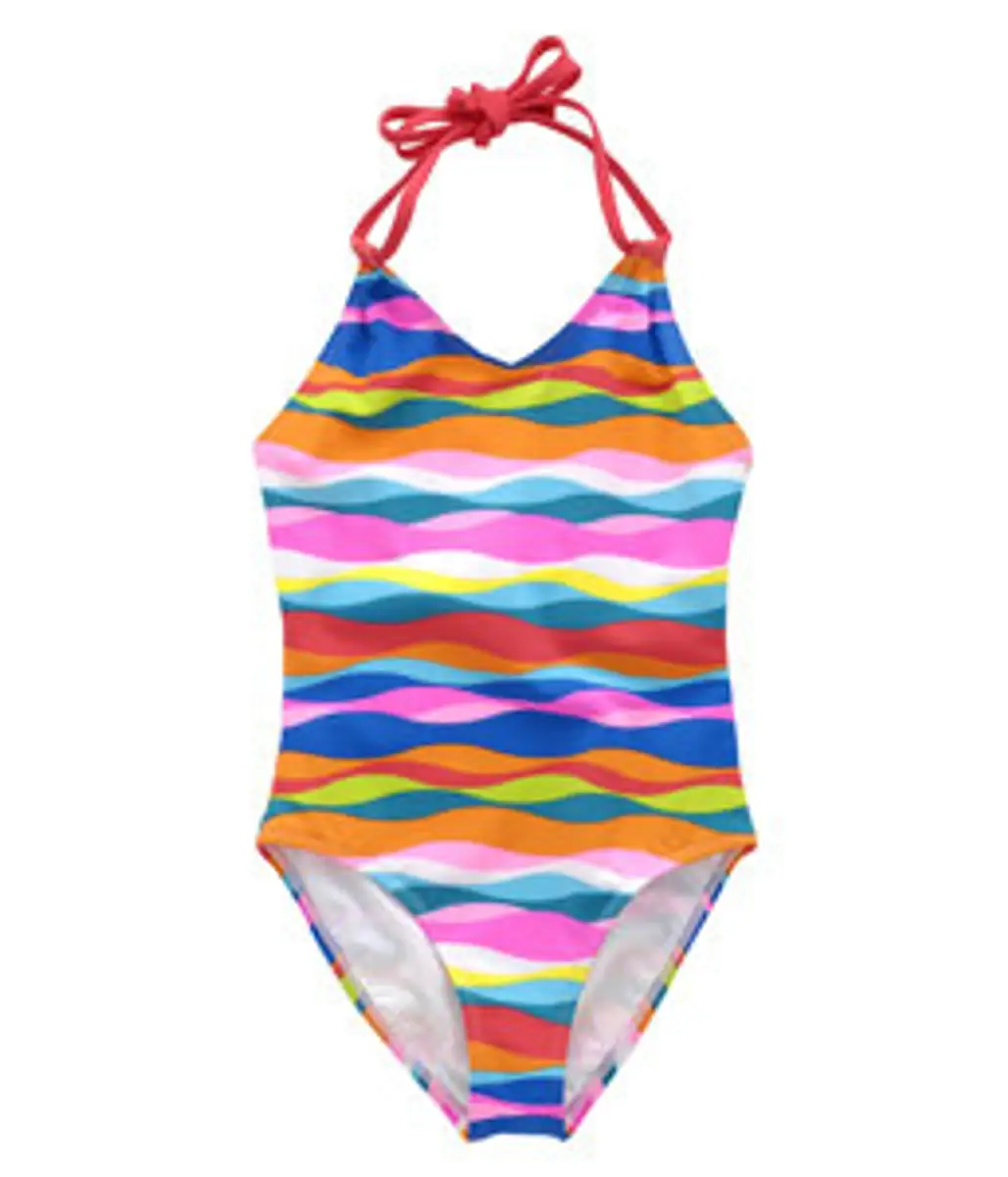 P.S. from Aeropostale Wave Stripe One-Piece Swimsuit