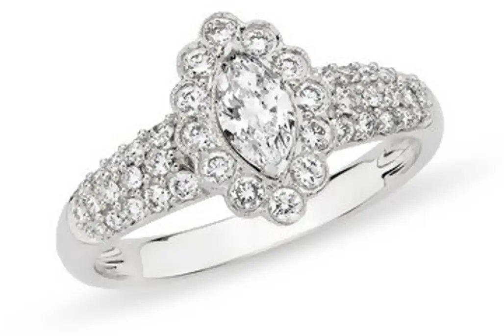 3/4 Carat Diamond 14K White Gold Bridal Engagement Ring