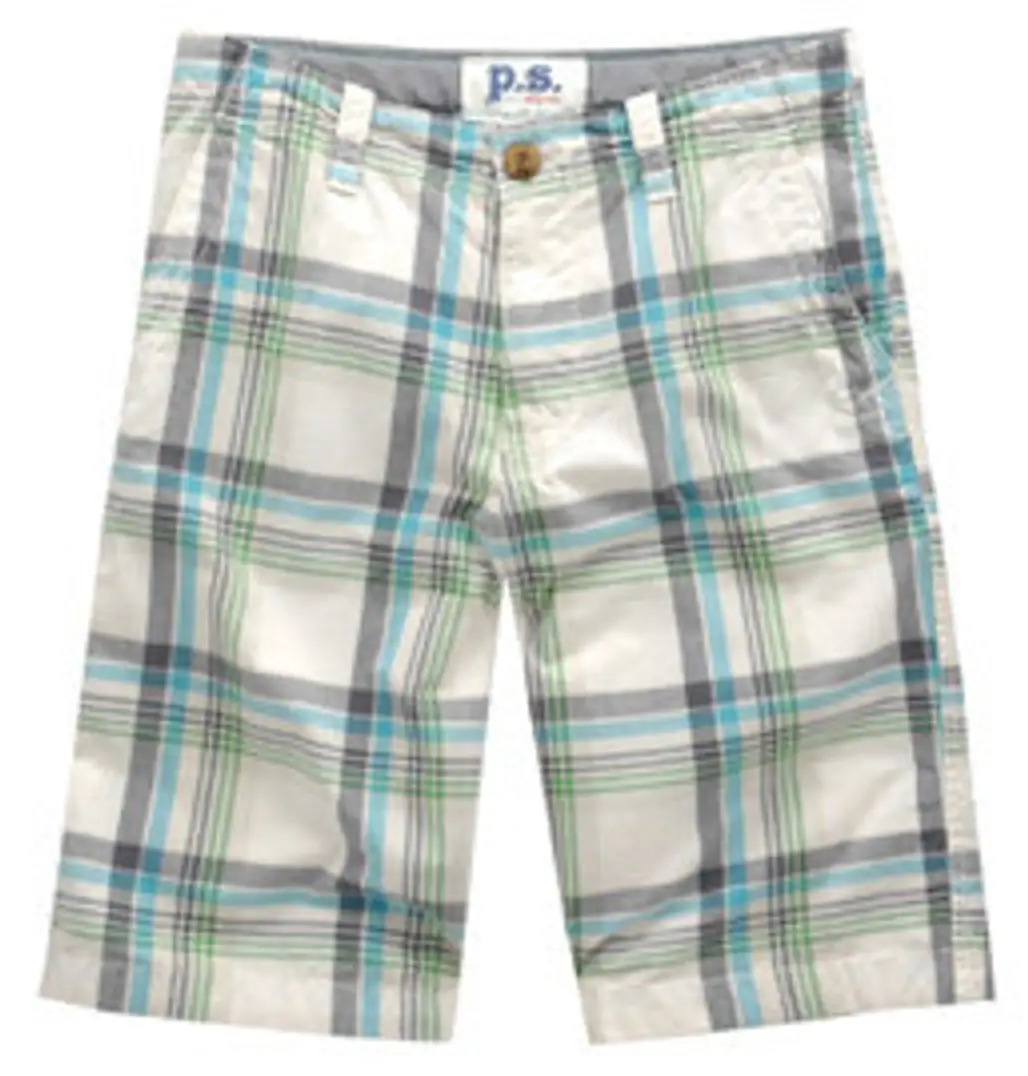 P.S. from Aeropostale Solid Plaid Board Short