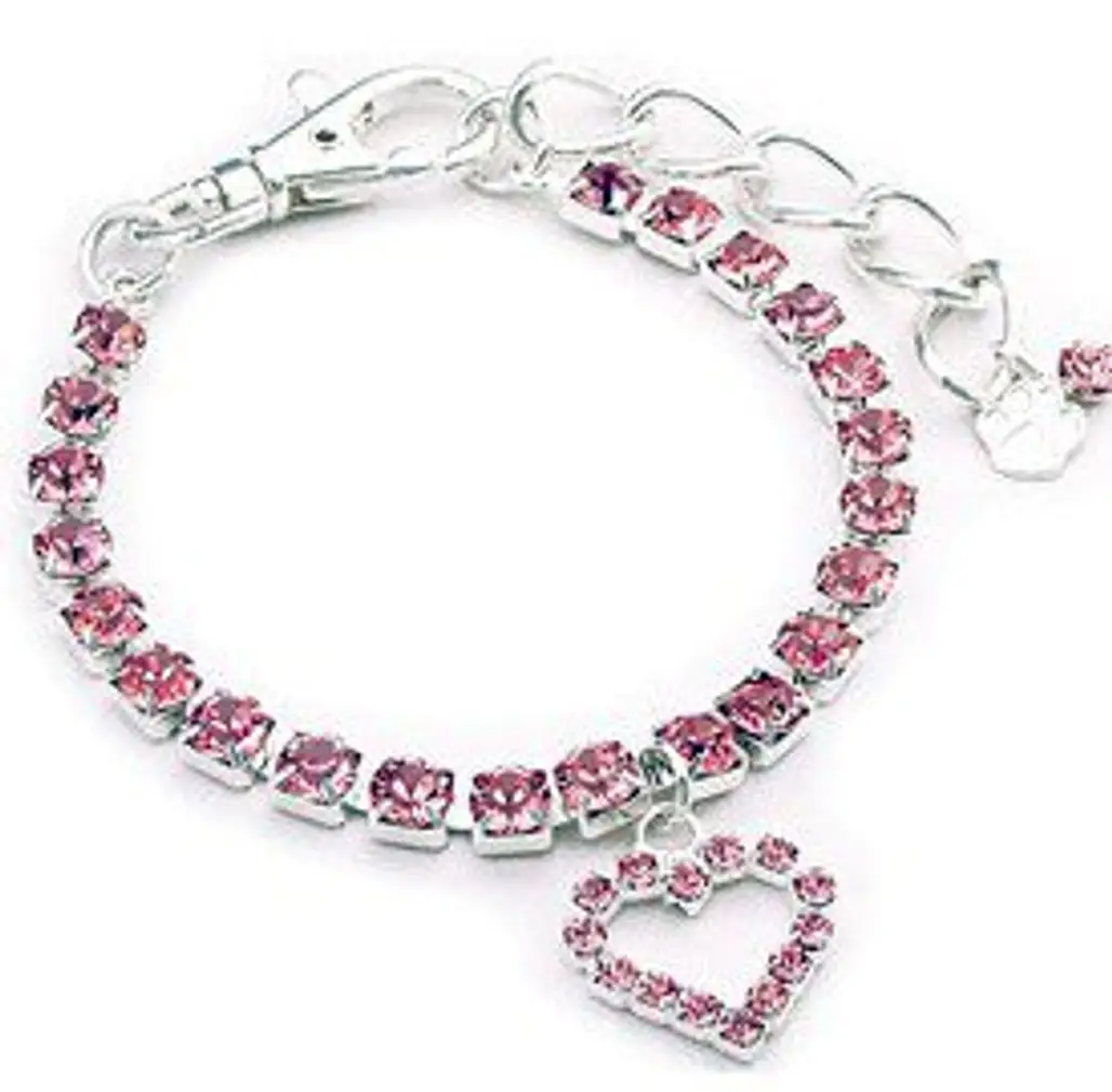 Crystal Dog Jewelry Petite Pink Heart Australian Crystals Sparkly