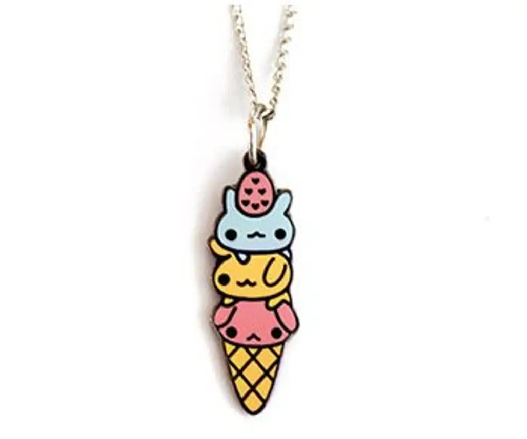 Bunny Ice Cream Cone Necklace
