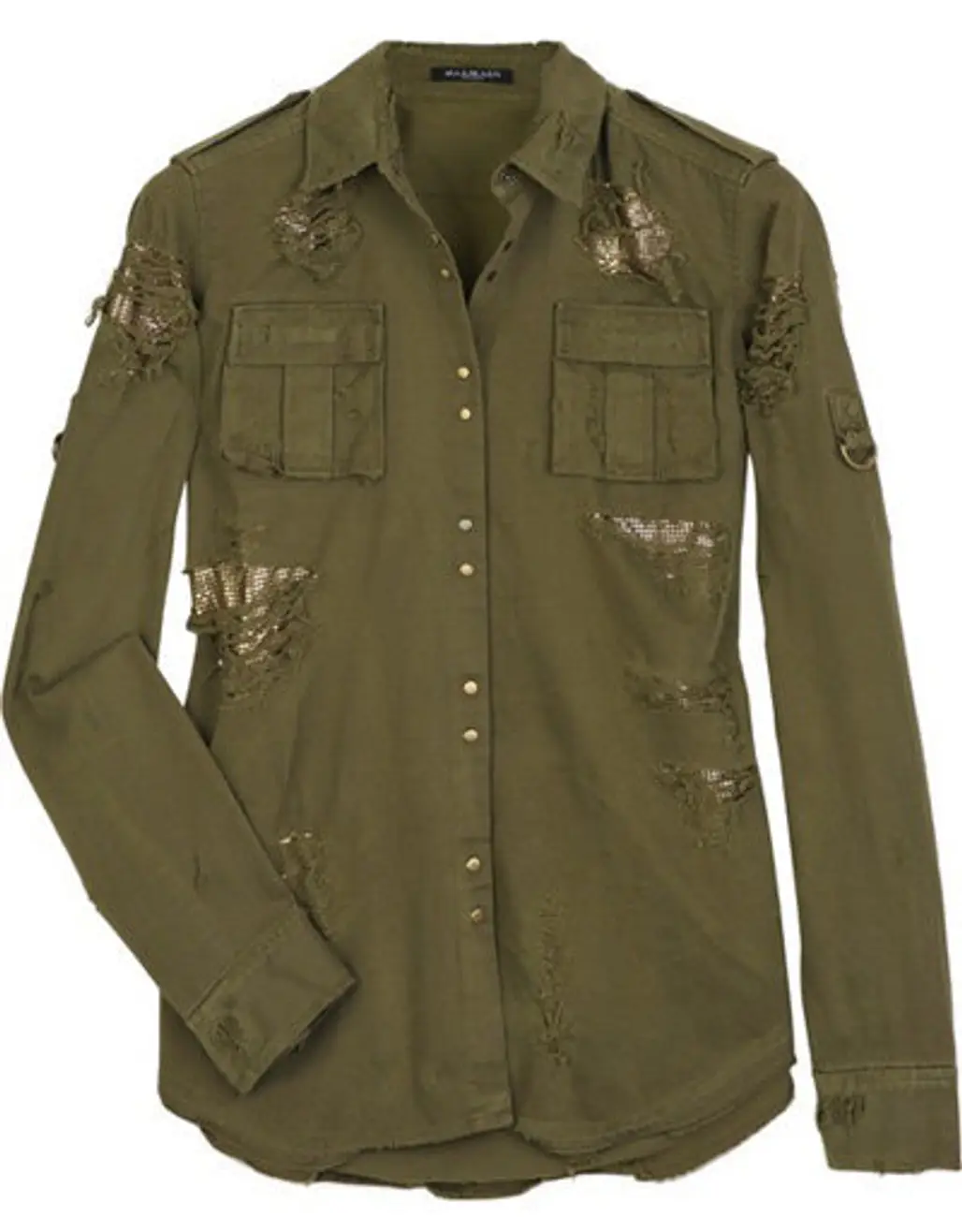 Balmain Metal-Insert Military Shirt