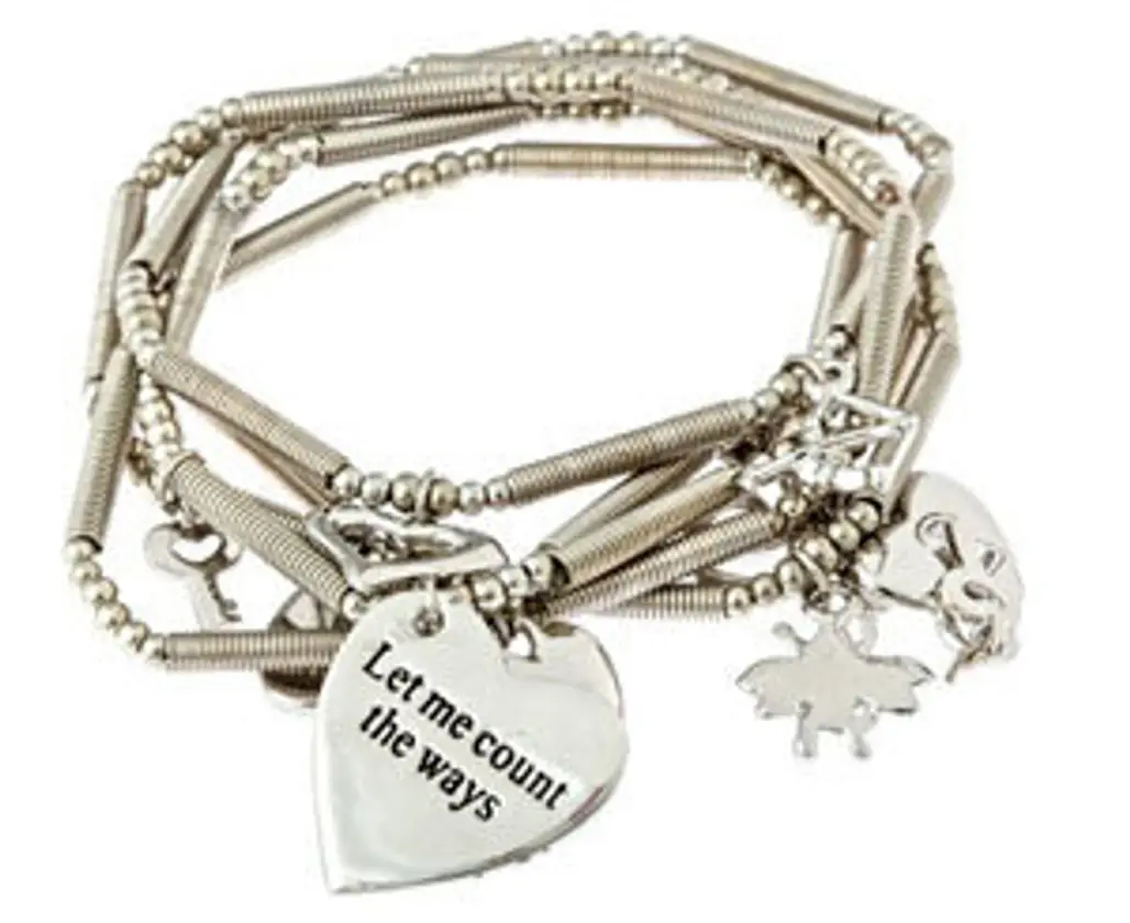 Bee Charming Silver Love Coil Bracelets