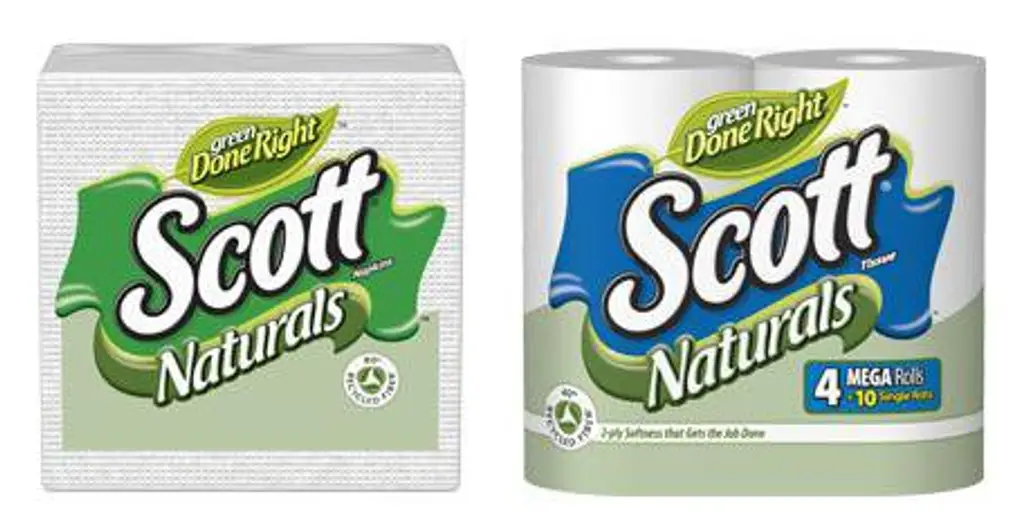 Scott Naturals Napkins with “80% Recycled Fiber”