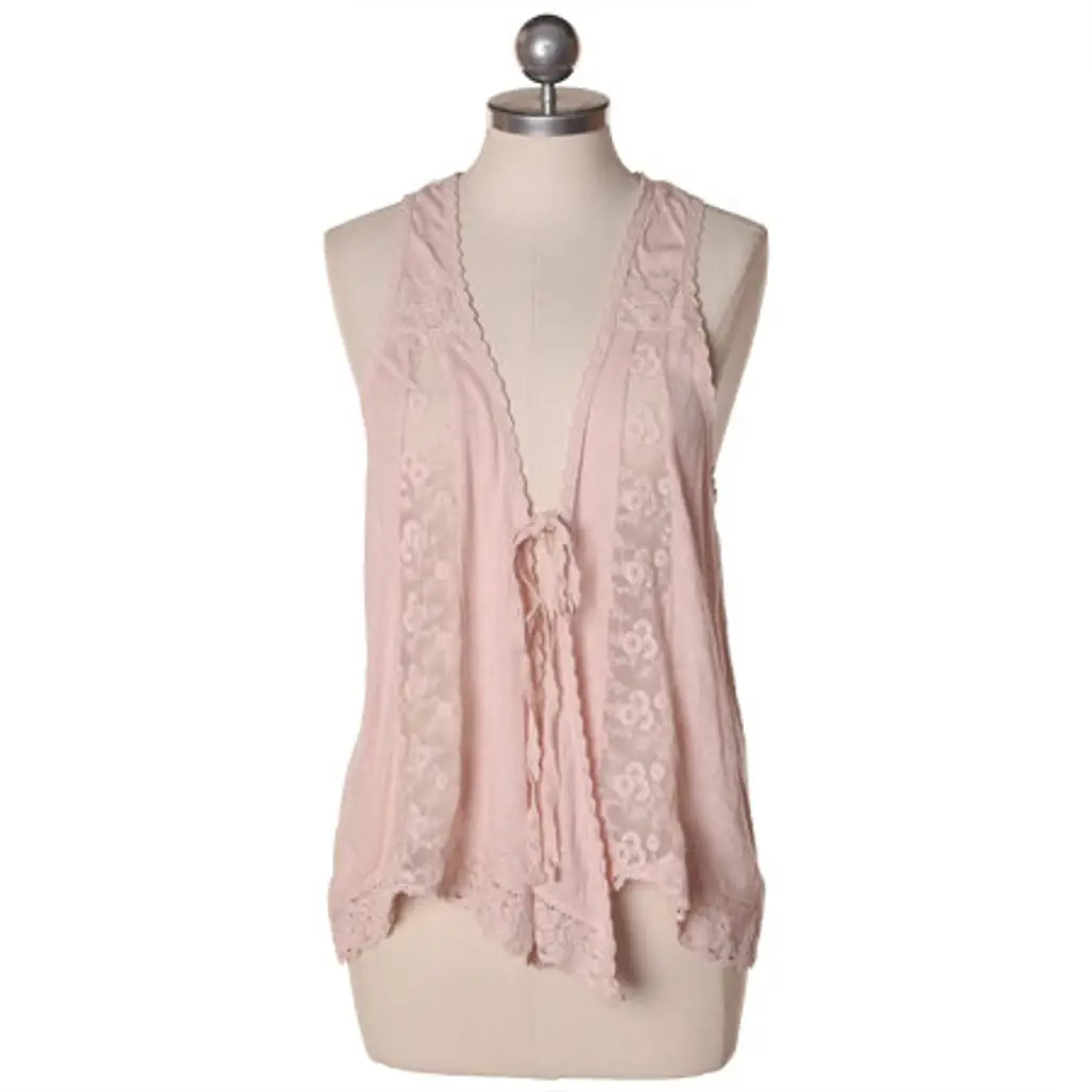 Pretty in Pink Lacy Vest