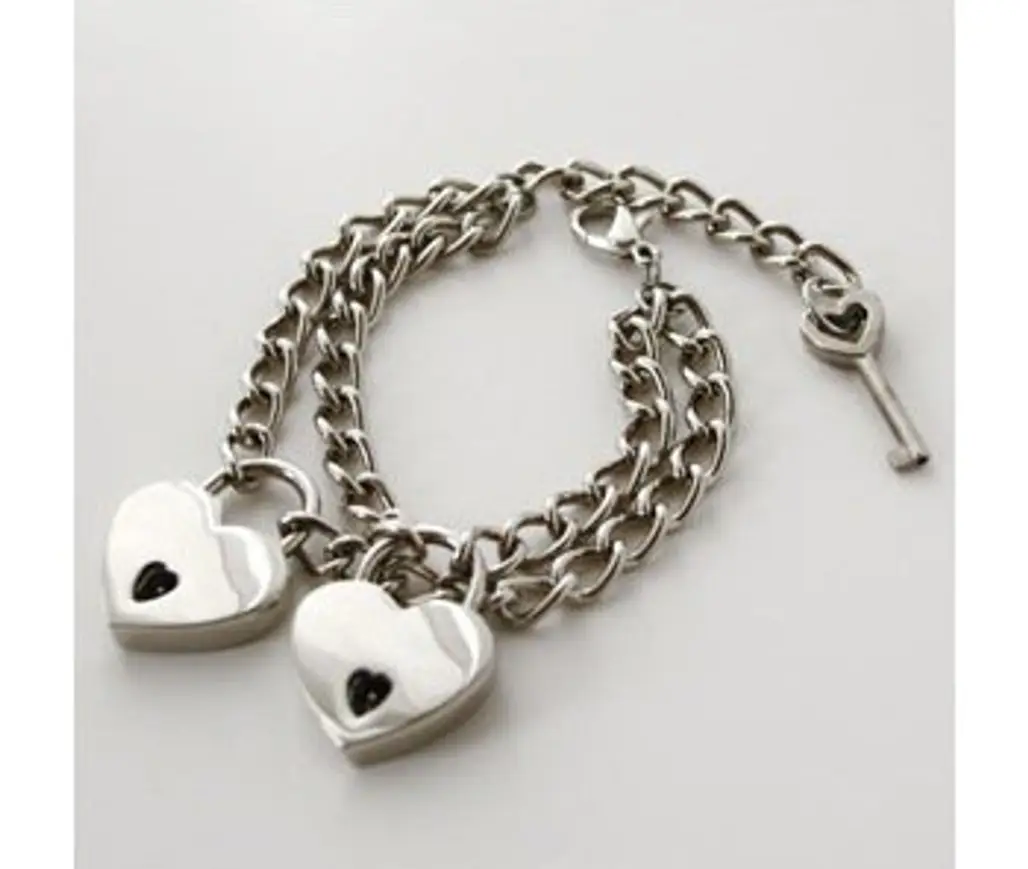 Double Heart Padlock Bracelet