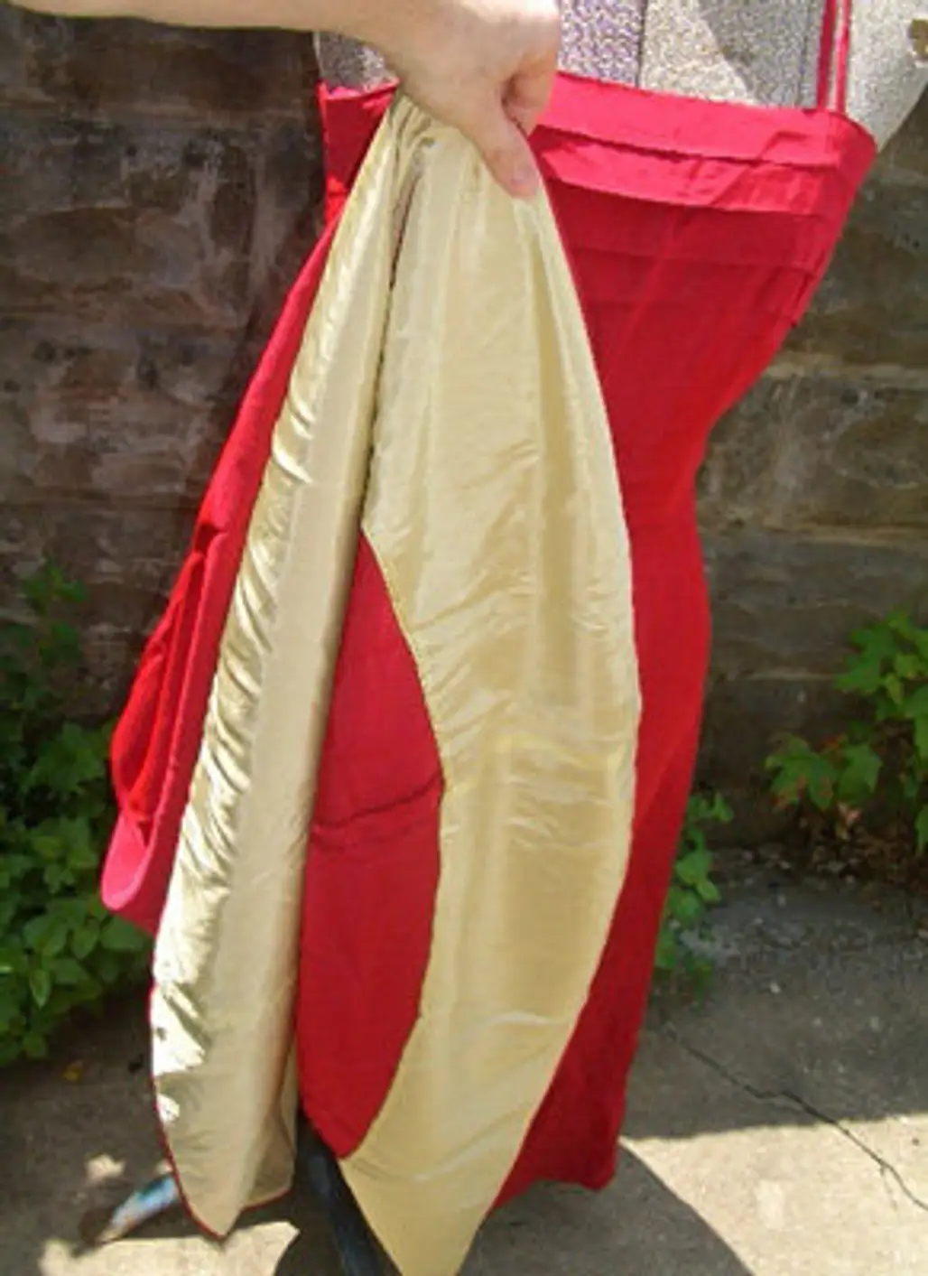 1940s Red Taffeta Swing Dress