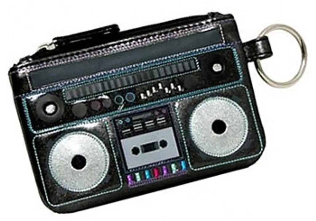 80's Style Boombox Coin Purse with Key Chain