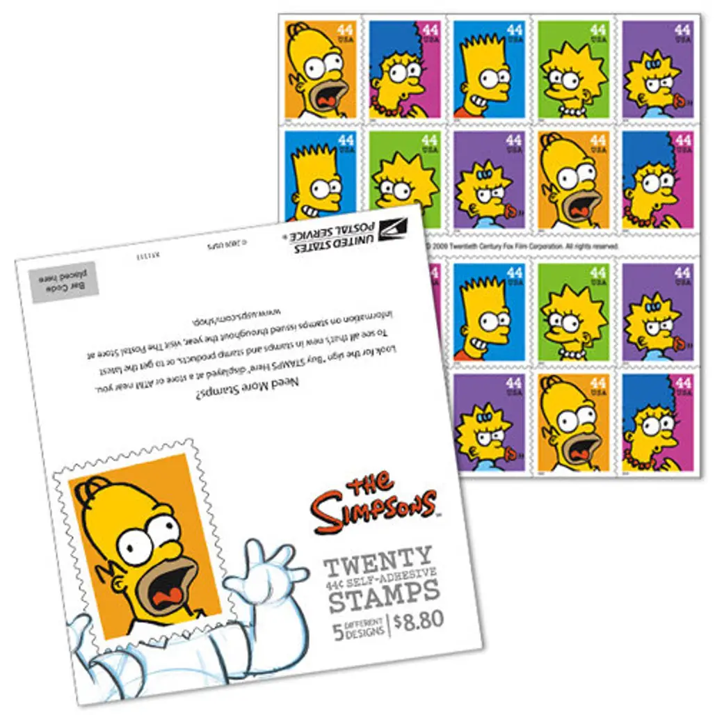 The Simpsons 44 Cent Stamps