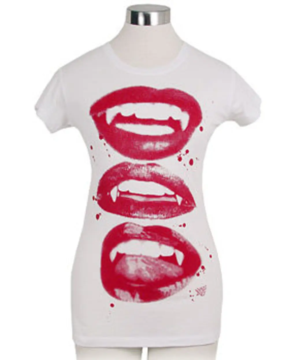 Vampire Fangs White Tee by Ames Bros