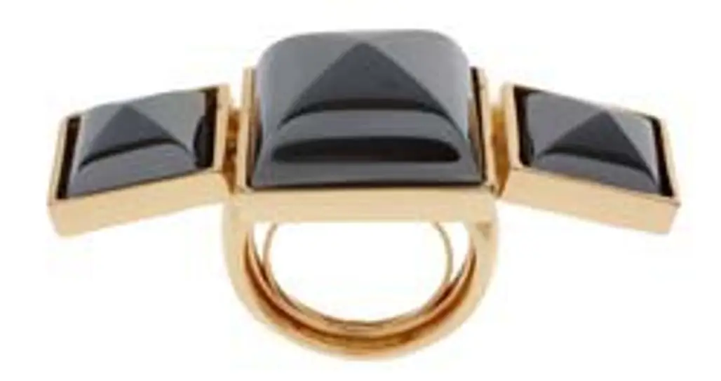 Kara by Kara Ross Hematite and Gold Triple Gemstone Ring