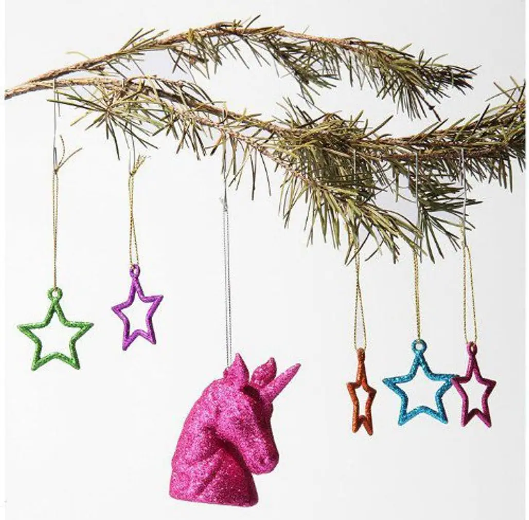 Unicorn and Stars Ornament Set