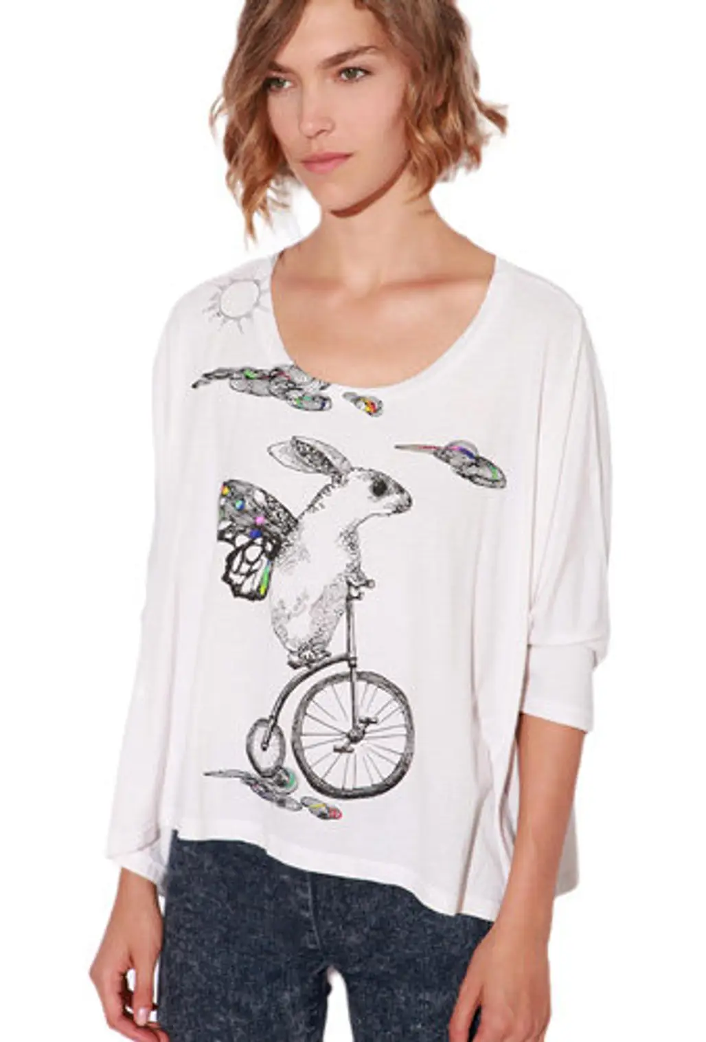 Truly Madly Deeply Bunny on Bike Cape Tee