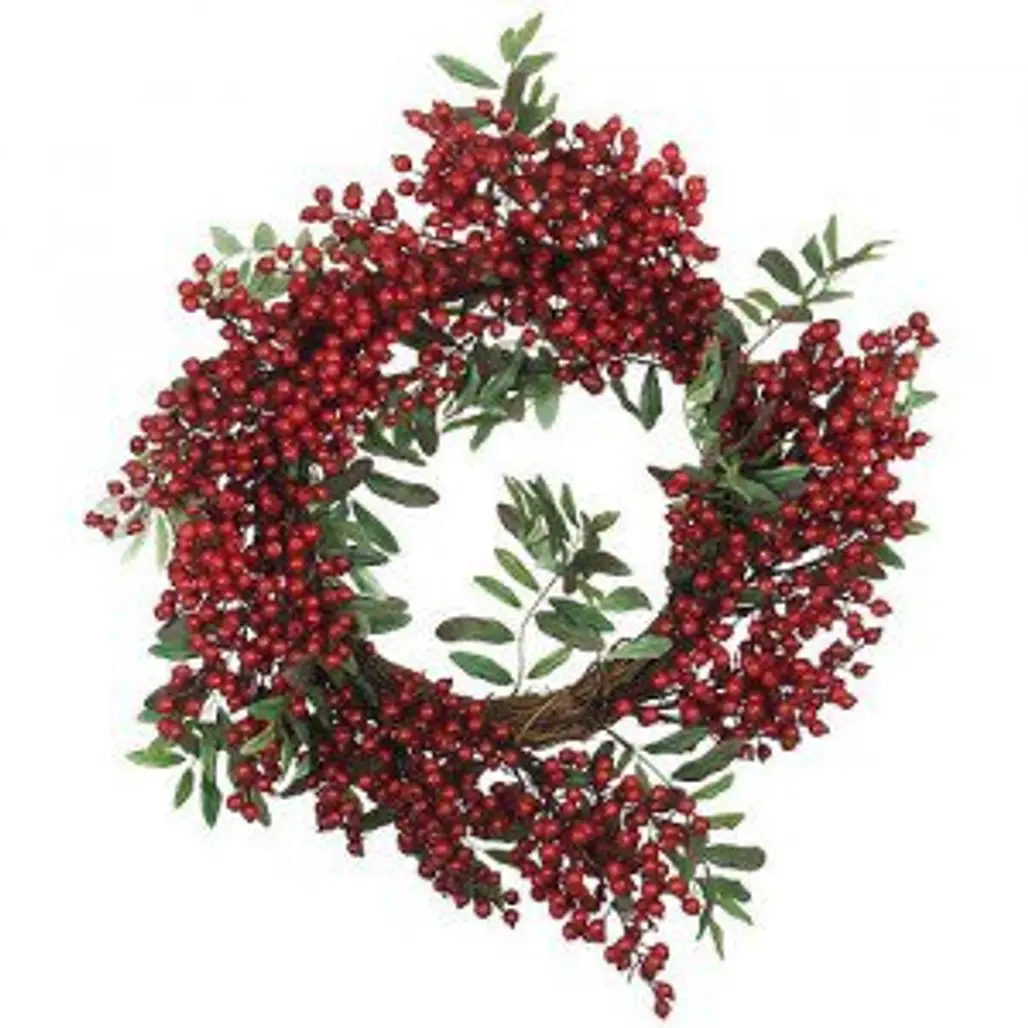 Vibrant Red Holiday Berry Christmas Wreath