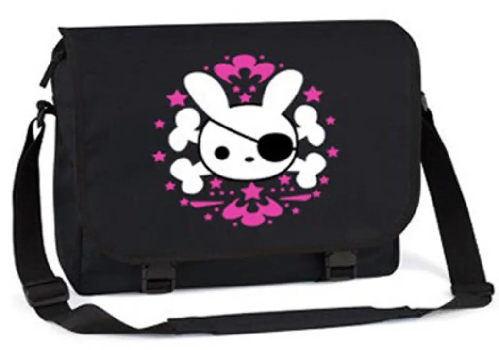 Pirate Bunny and Crossbones Messenger Bag