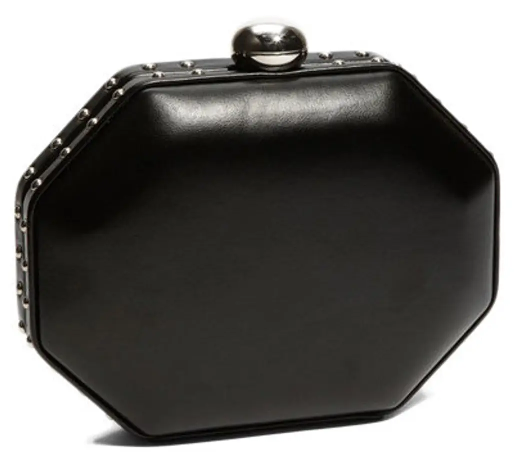 SR Squared by Sondra Roberts Octagonal Faux Leather Box Clutch