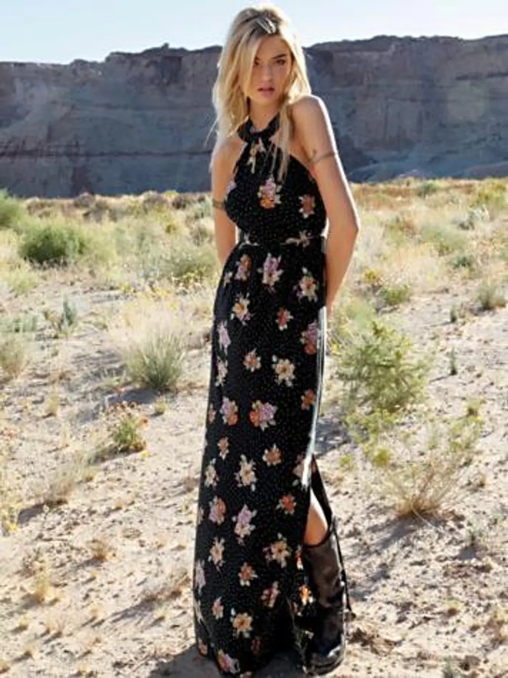 Free People Floral Halter Maxi Dress