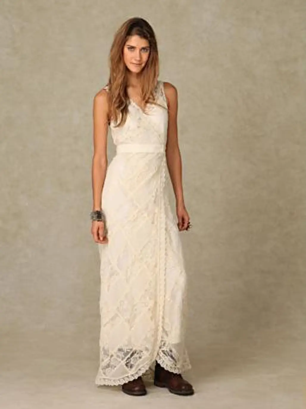 Free People Lace Maxi Patchwork Dress