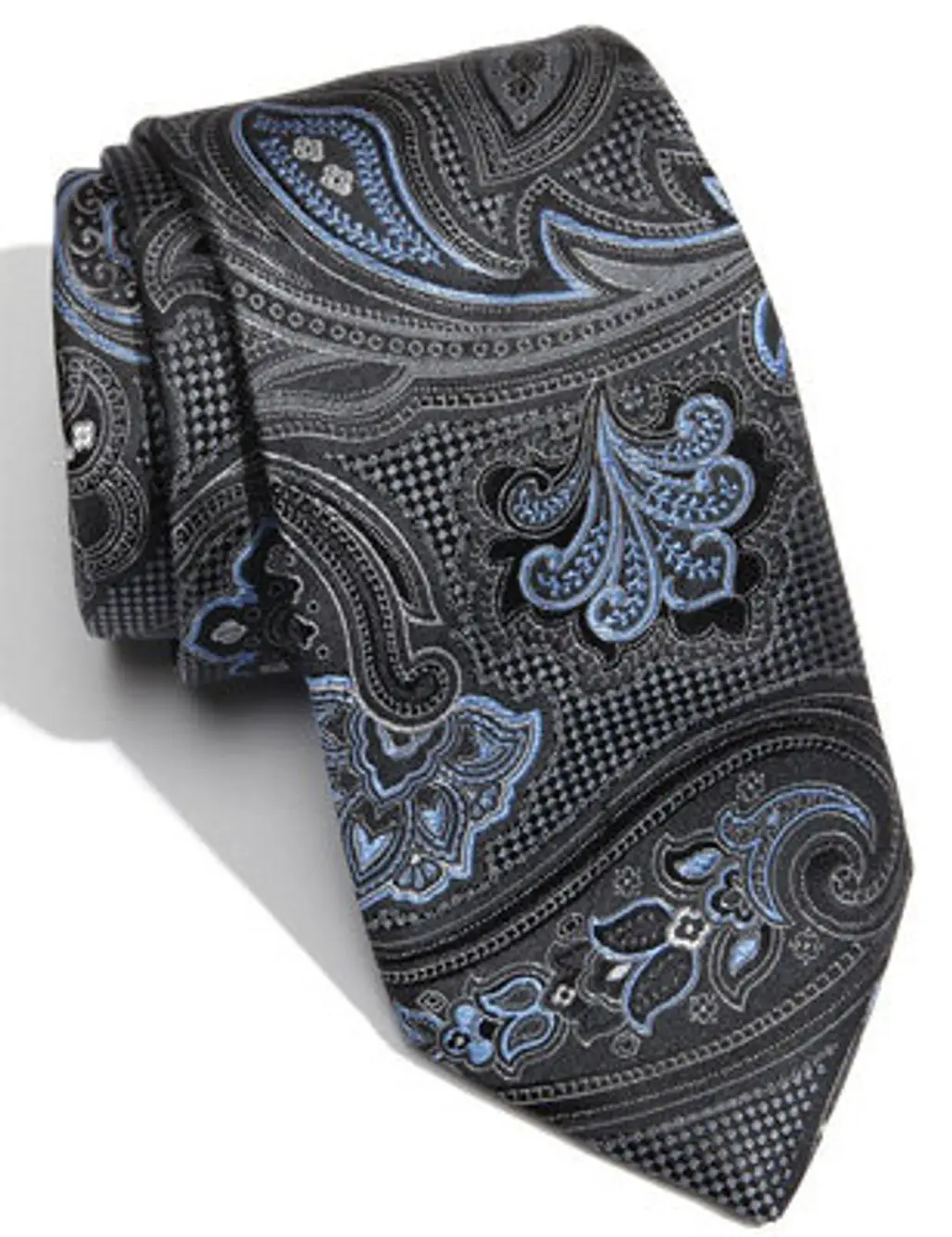 John W. Nordstrom Woven Silk Tie: Charcoal Joe Paisley