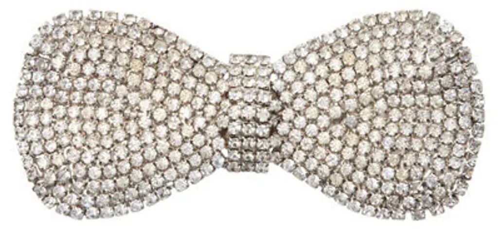 Susan Caplan Vintage 1980s Diamante Bow Tie Brooch