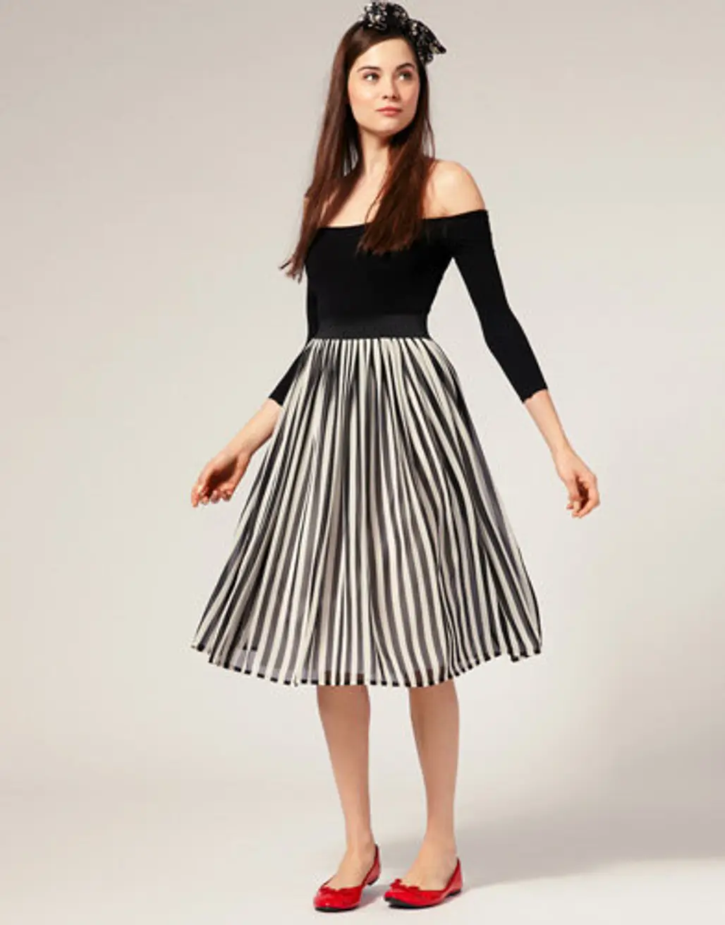 ASOS Stripe Midi Skirt