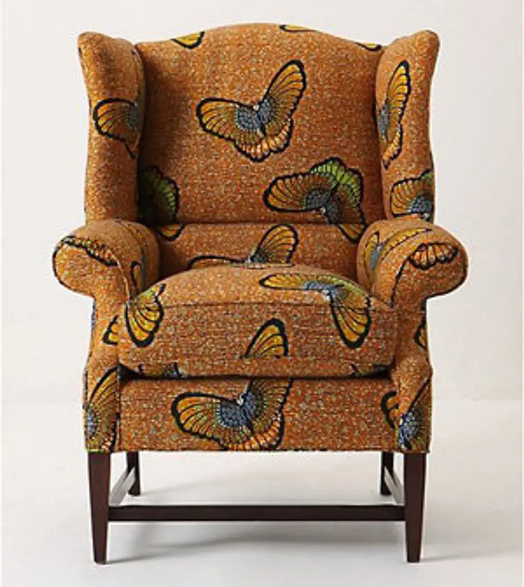 Josef Wingback Chair, Butterflies