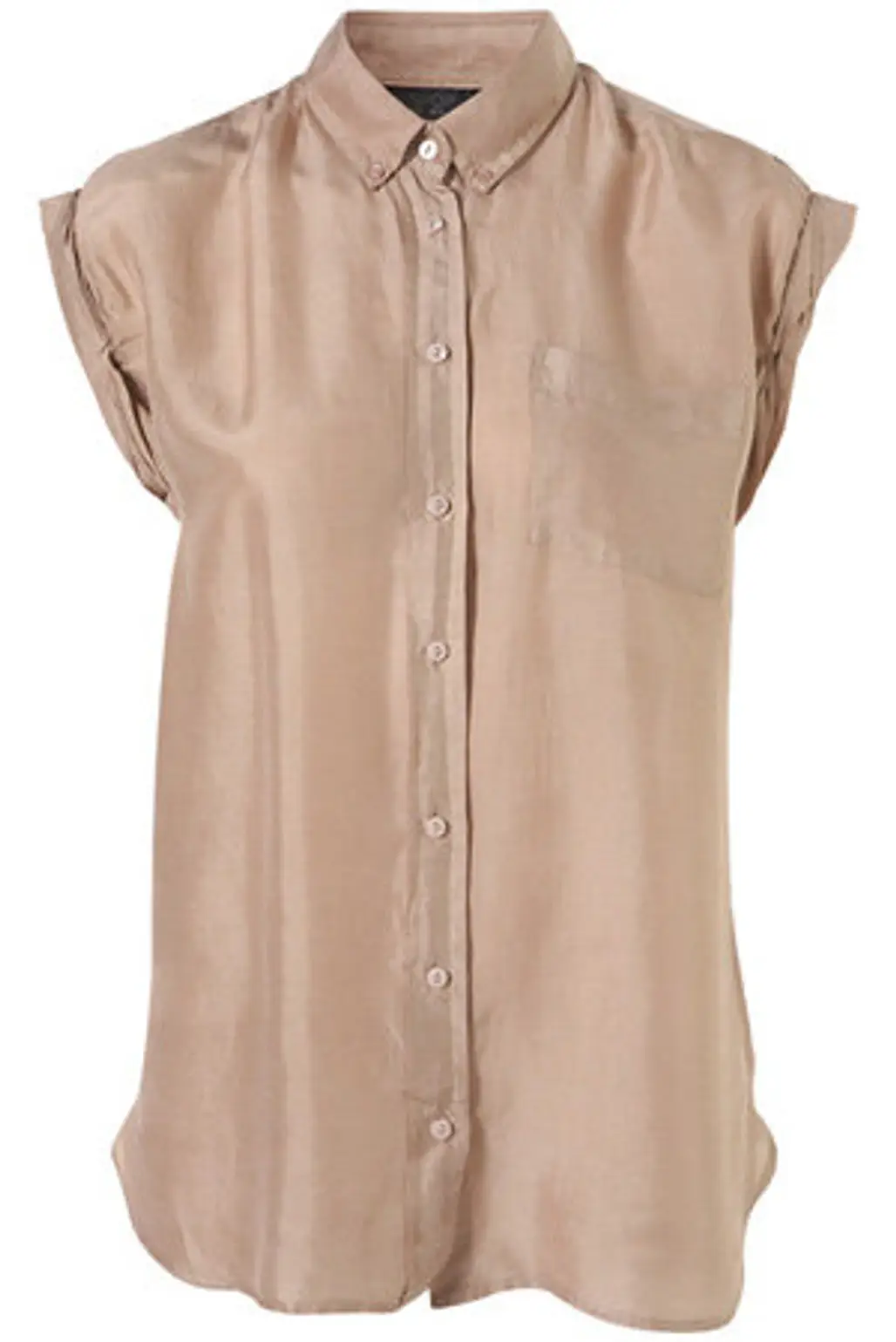Topshop Cap Twist Sleeve Silk Shirt