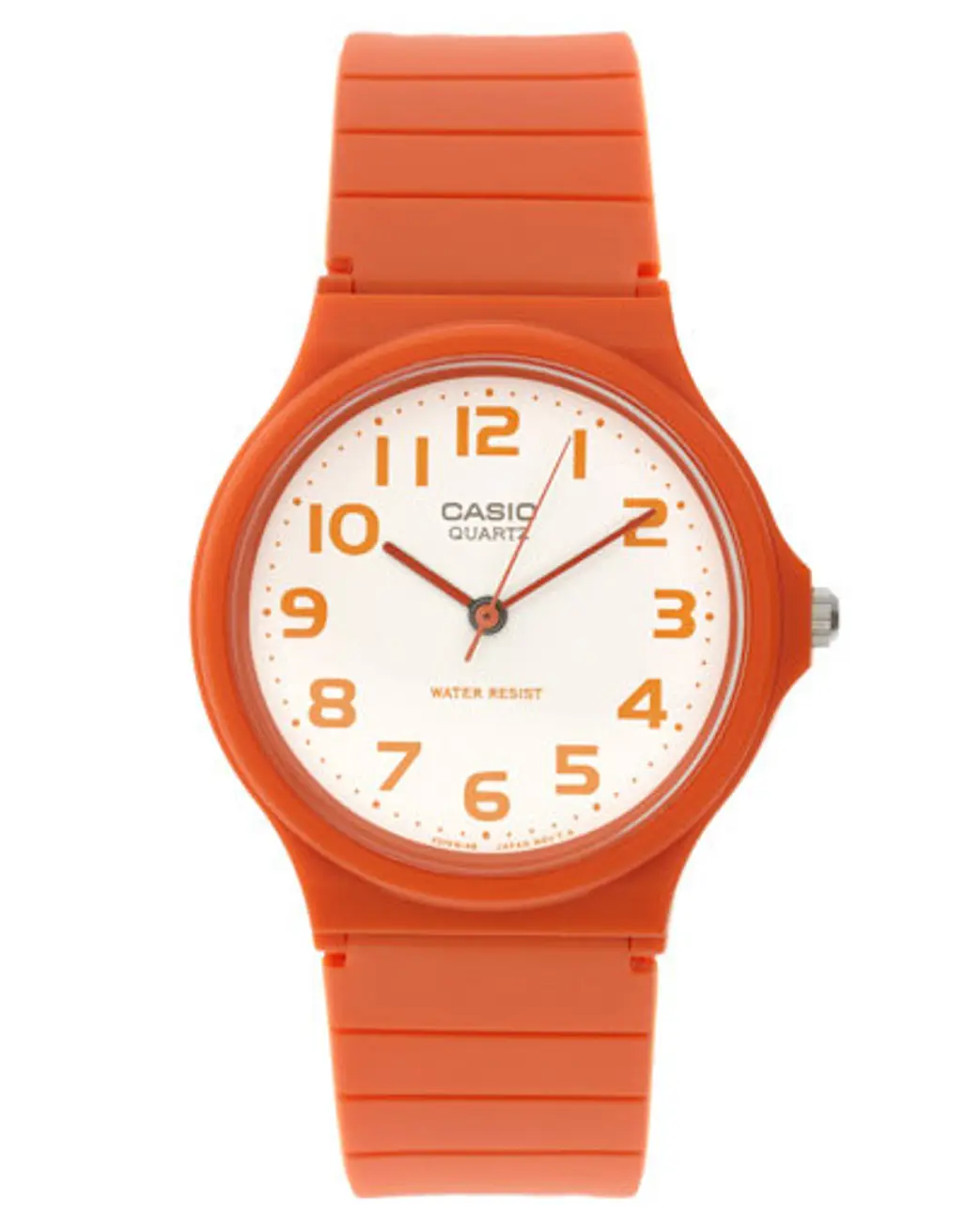 Casio round Dial Orange Strap Watch