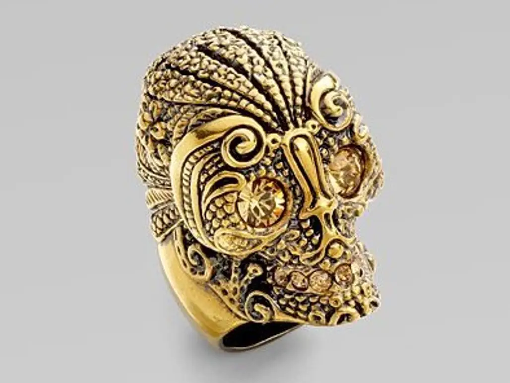 Alexander McQueen Lace Skull Ring