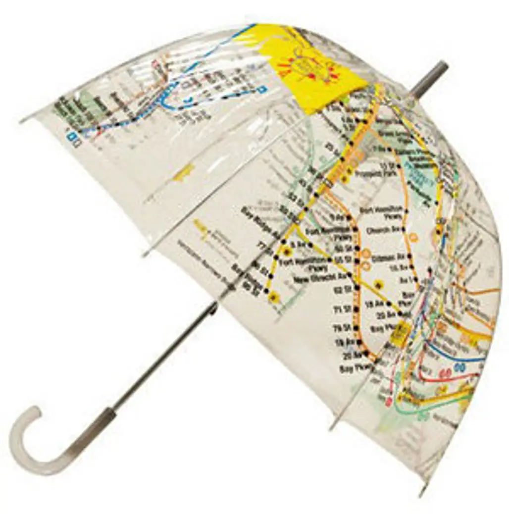 Modcloth Raindrops on Railways Umbrella