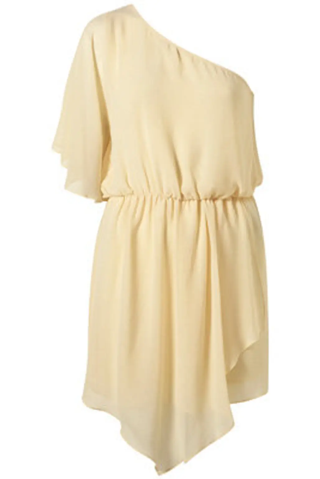Topshop Lemon One Shoulder Grecian Chiffon Dress