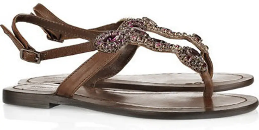 Antik Batik Embellished Leather Sandals