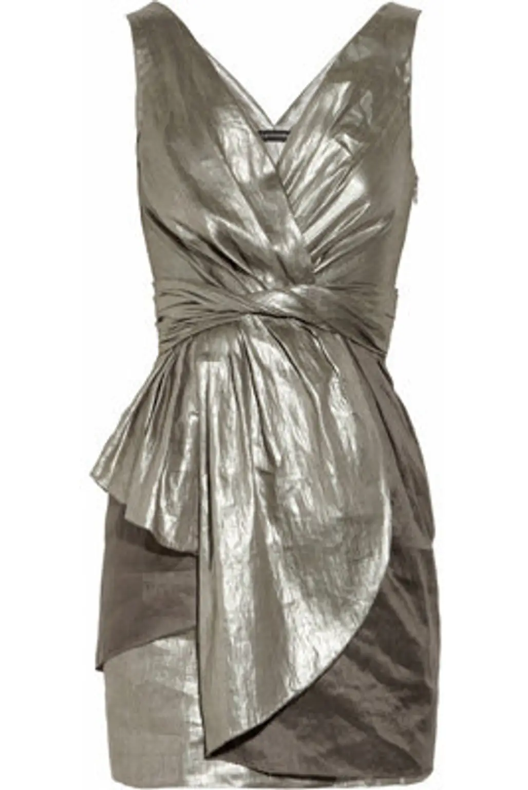 Alldressedup Metallic Linen-Blend Dress