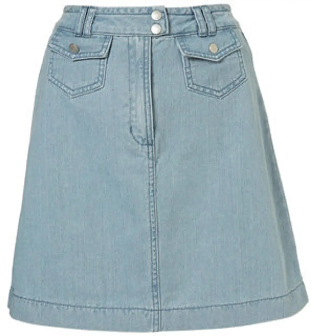 Topshop Denim Seventies High Waisted a-Line Skirt
