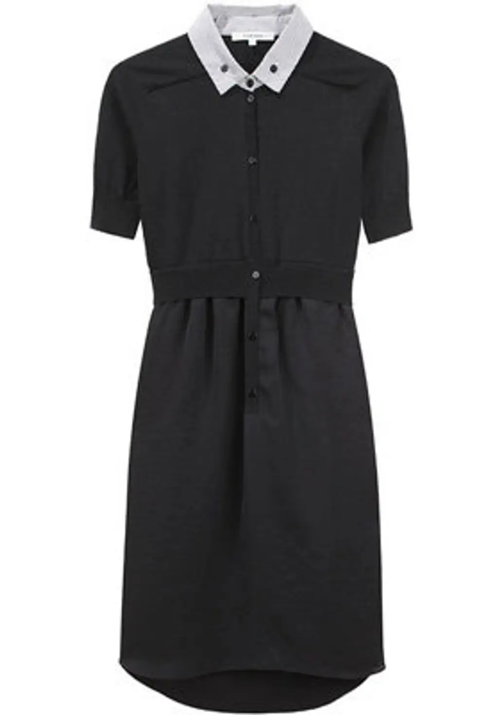 Carven Cardigan Dress with Striped Collar