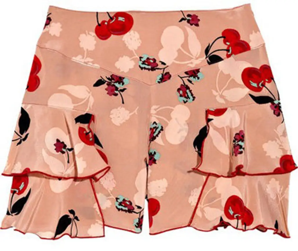 Anna Sui Printed Silk Crepe De Chine Shorts