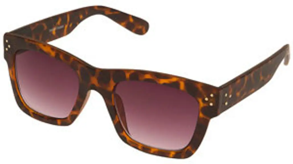 Topshop Tortoiseshell Triple Stud Flat Top Sunglasses