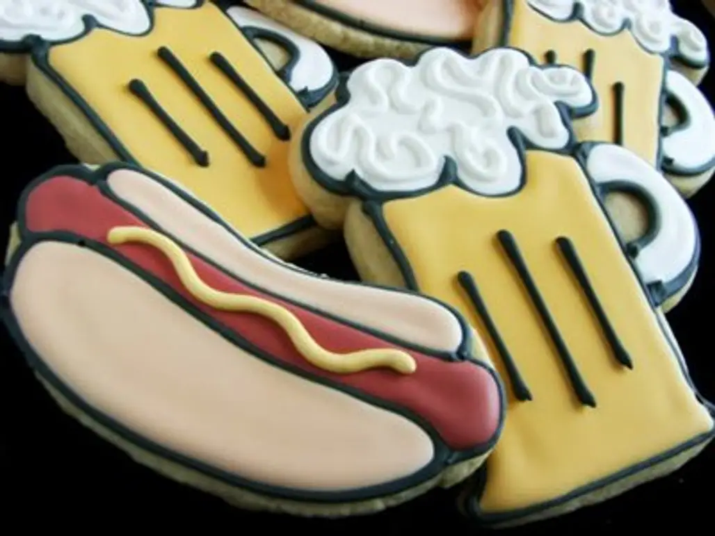 Beer and Hot Dog Cookies