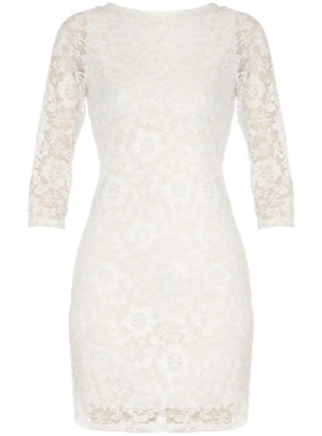 Dorothy Perkins Cream Backless Lace Dress