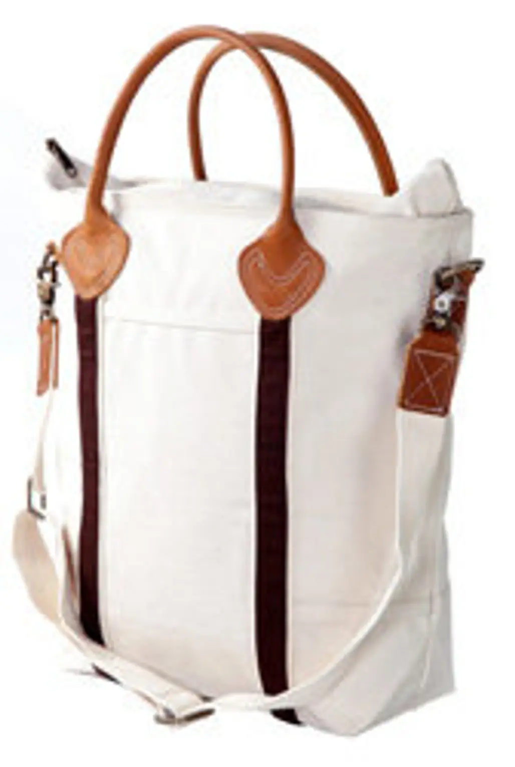 Leather Handle Canvas Tote Bag