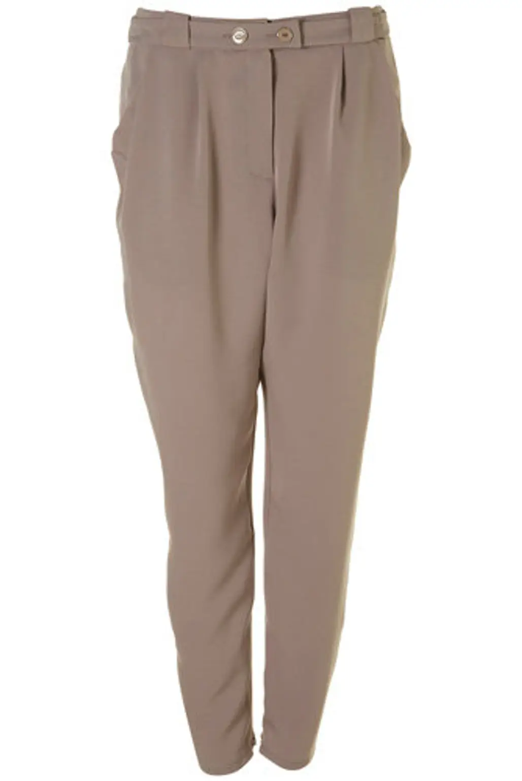 Mink Double Button Belted Tapered Trousers