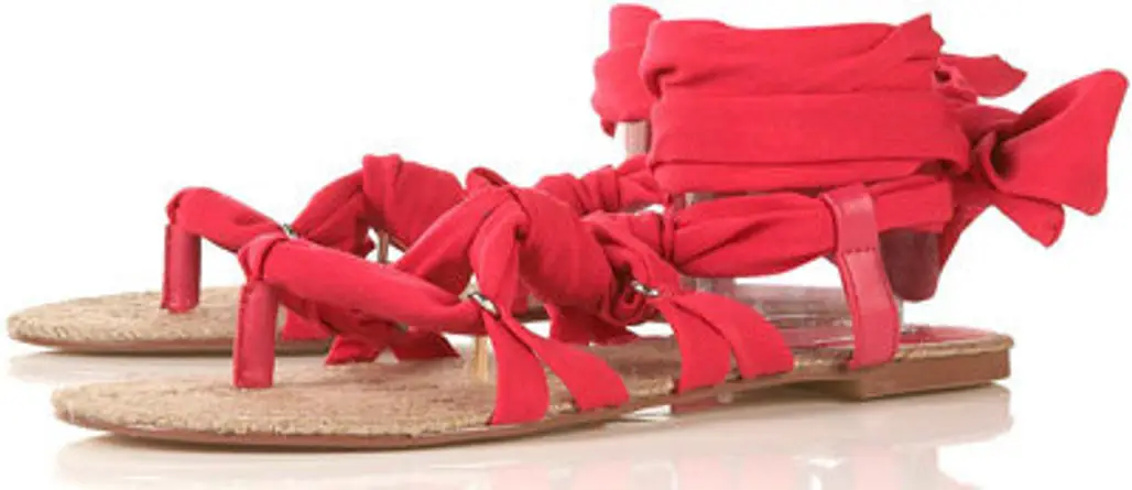 Topshop Hesta Pink Tie up Espadrille Sole Sandals