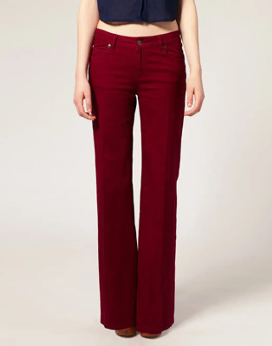 ASOS Berry Flared Jeans