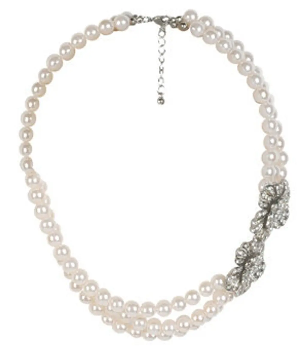 Three-String Pearlescent Necklace