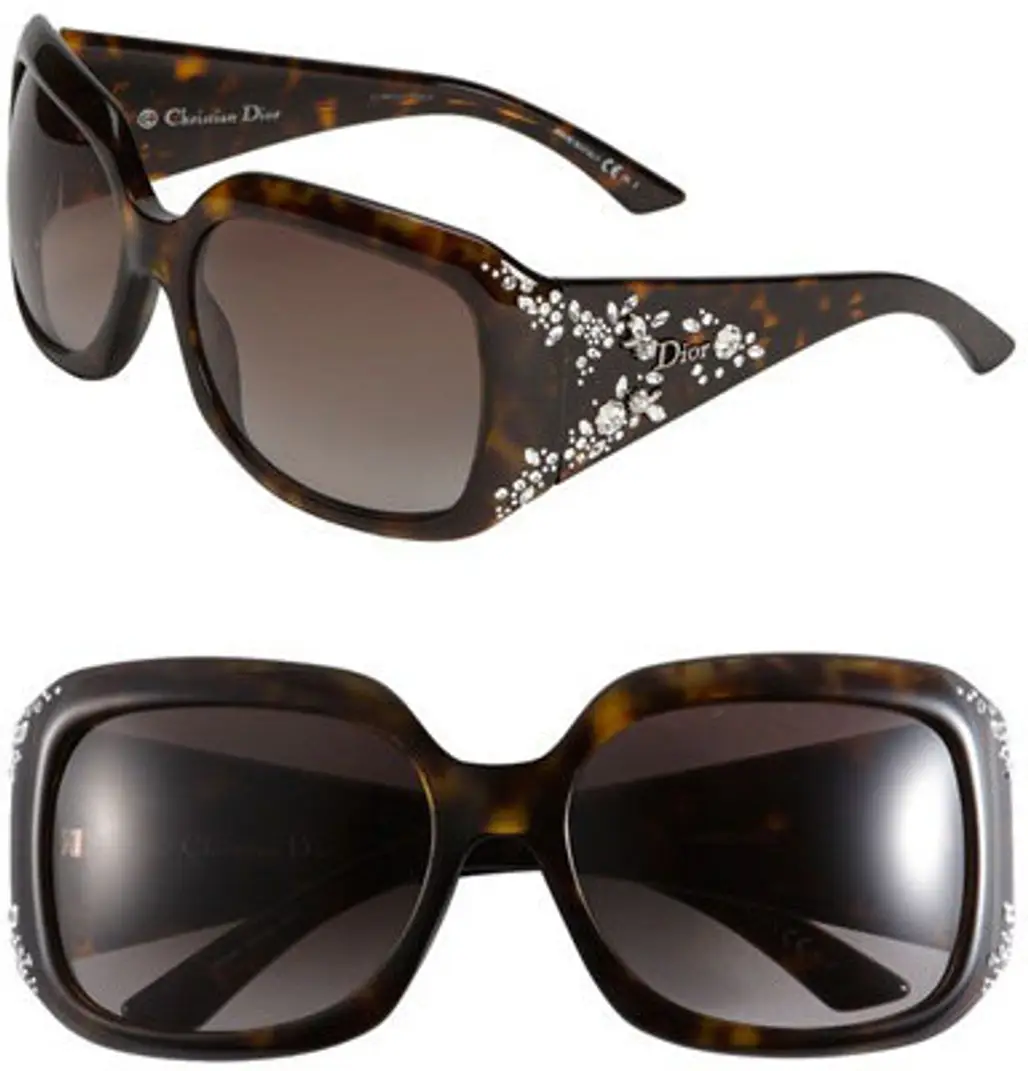 Dior ‘Ondine’ Crystal Flower Temple Sunglasses
